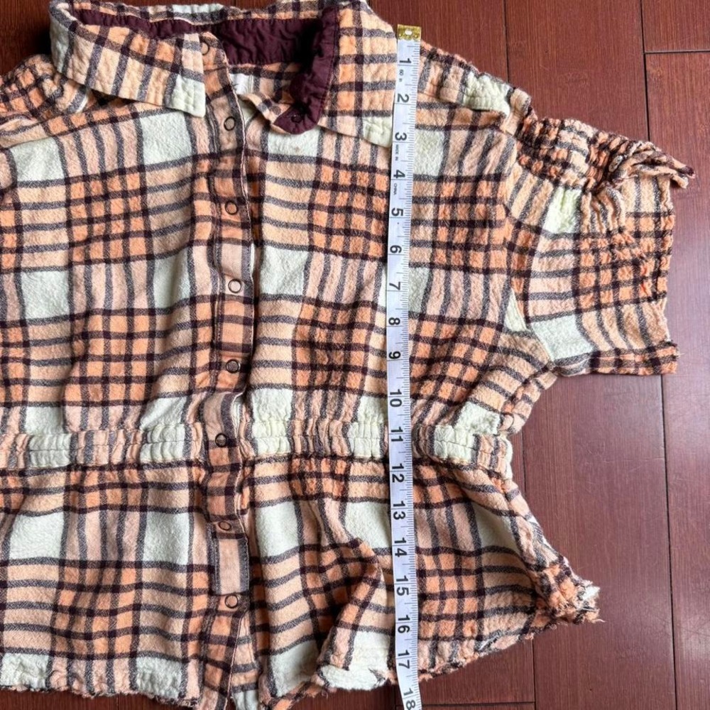 We the Free‎ Orange Plaid Top - Picture 6 of 7